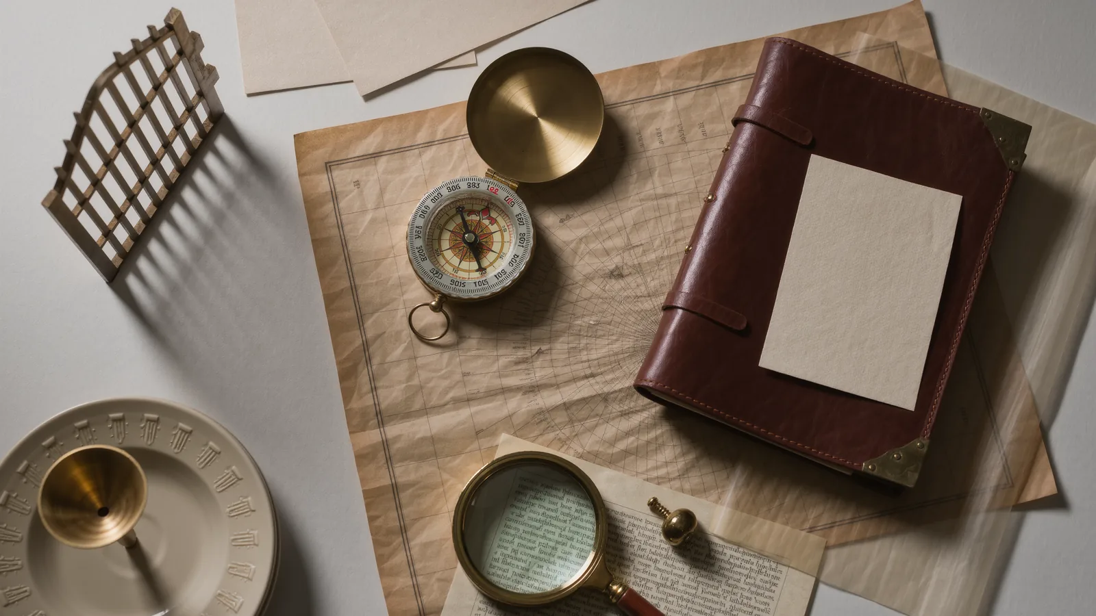 A translucent vellum sheet laid over a printed page, edges catching the light